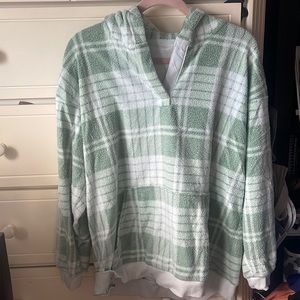 Aerie oversized super soft plaid hoodie.